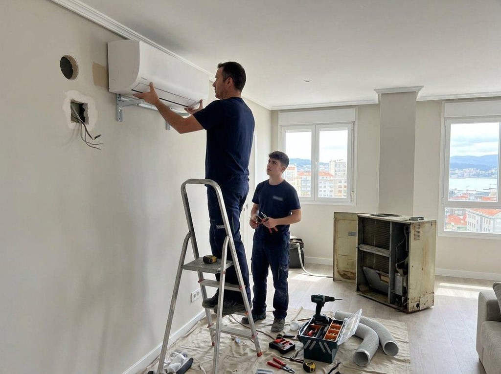 Foto 1 Sustitución de sistemas de climatización antiguos en viviendas de Vigo